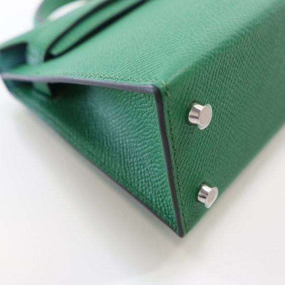 Hermes Mini Kelly Verso Cactus / Blue Atoll Epsom - Picture 7 of 15
